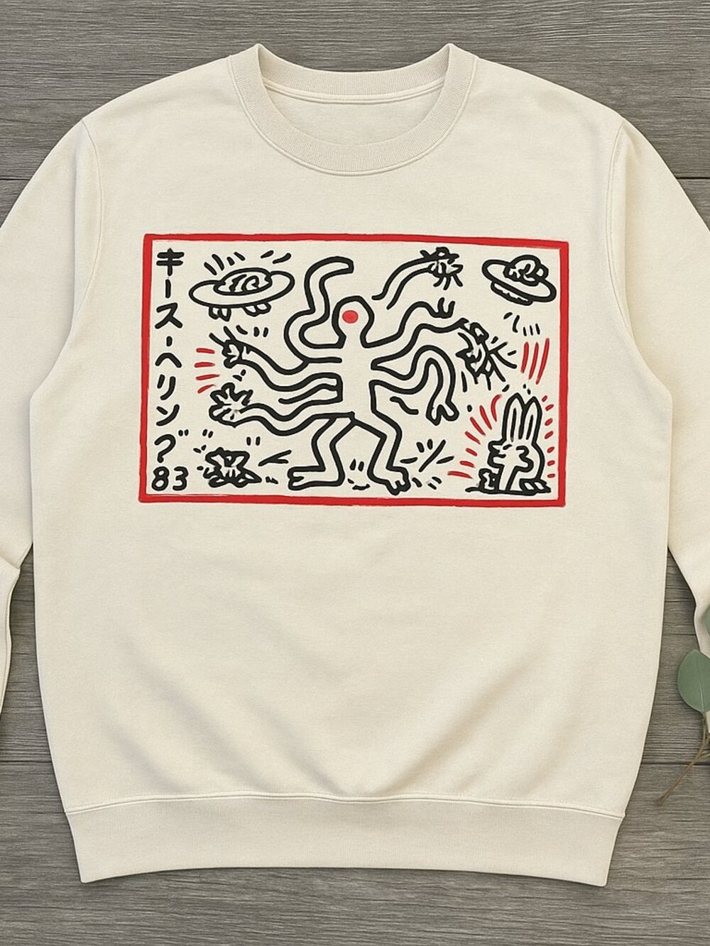 Keith Haring Inspired Graphic Sweatshirt | Retro 80s Pop Art Crewneck